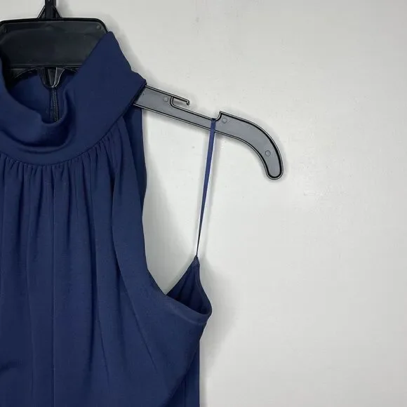 MICHAEL KORS COLLECTION Gown Womens 4 Navy Blue High Neck Sleeveless Dress Italy